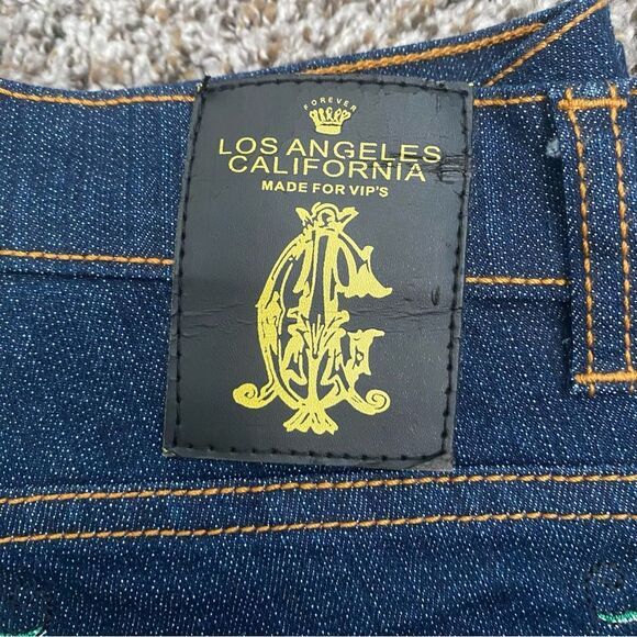 Christian Audigier Y2K Vida Y Muerte Embroidered Tattoo Inspired Bootcut Jeans - Picture 10 of 10